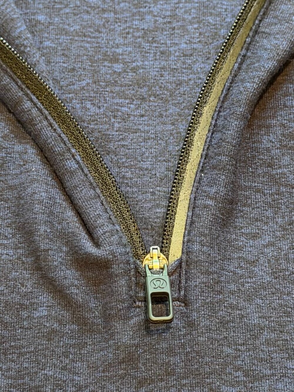 Lululemon Surge Warm 1/2 Zip Heathered Cerulean Blue Black Men’s Large - Picture 9 of 9